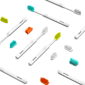 The Forever Toothbrush - Nano Silicone Bristles ( 1 Brush Handle + 6 Brush Heads)