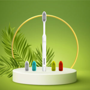 The Forever Toothbrush - Nano Silicone Bristles ( 1 Brush Handle + 6 Brush Heads)