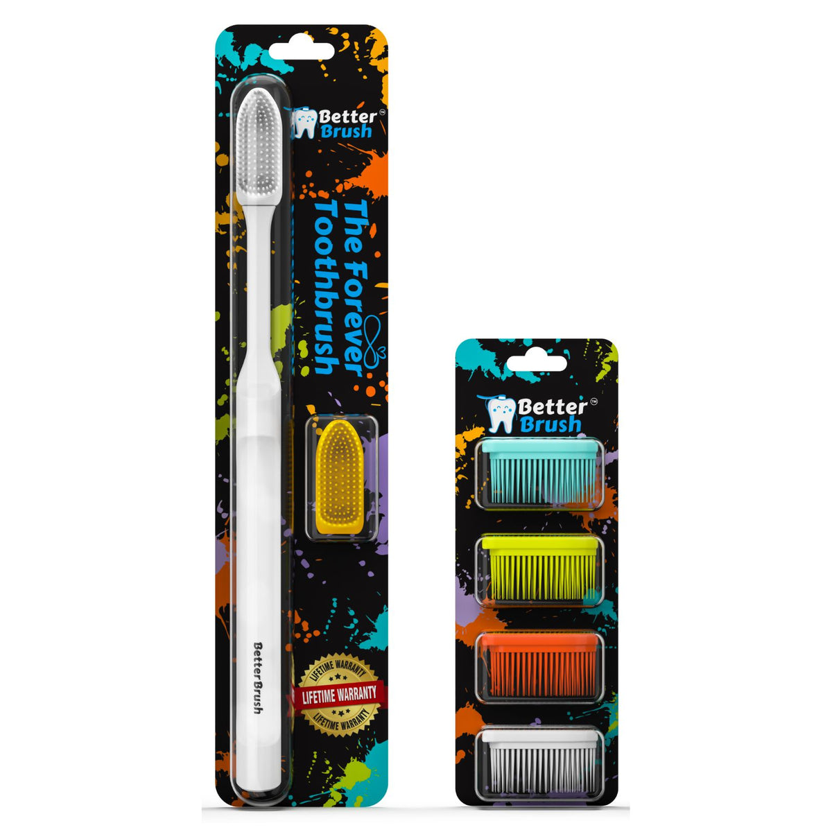 The Forever Toothbrush - Nano Silicone Bristles ( 1 Brush Handle + 6 B ...